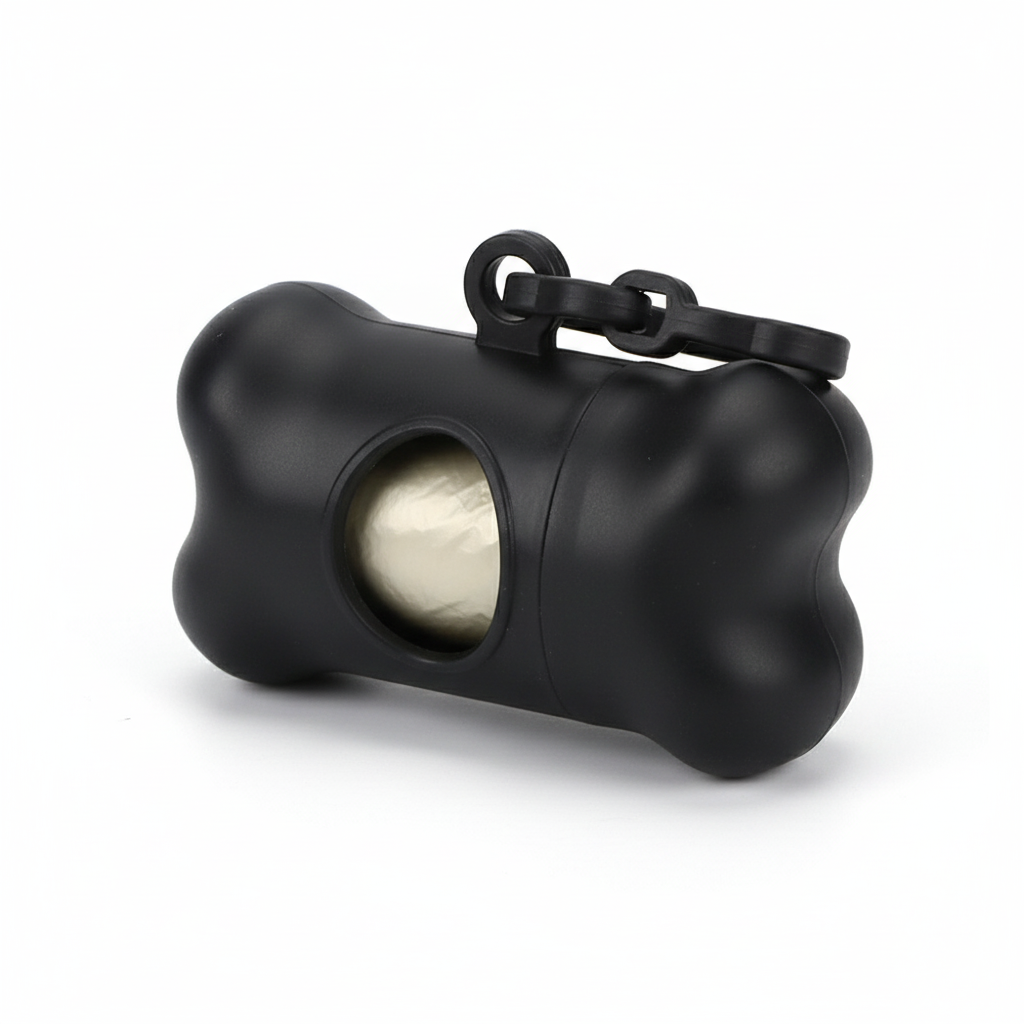 Bone-Shaped Dog Poop Bag Dispenser with 2 Rolls & Leash Clip - Image 6