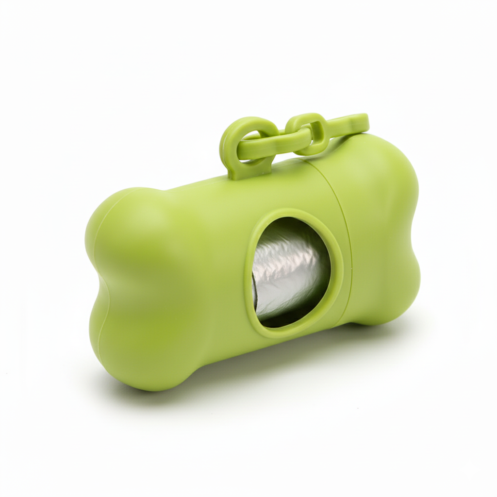 Bone-Shaped Dog Poop Bag Dispenser with 2 Rolls & Leash Clip - Image 5