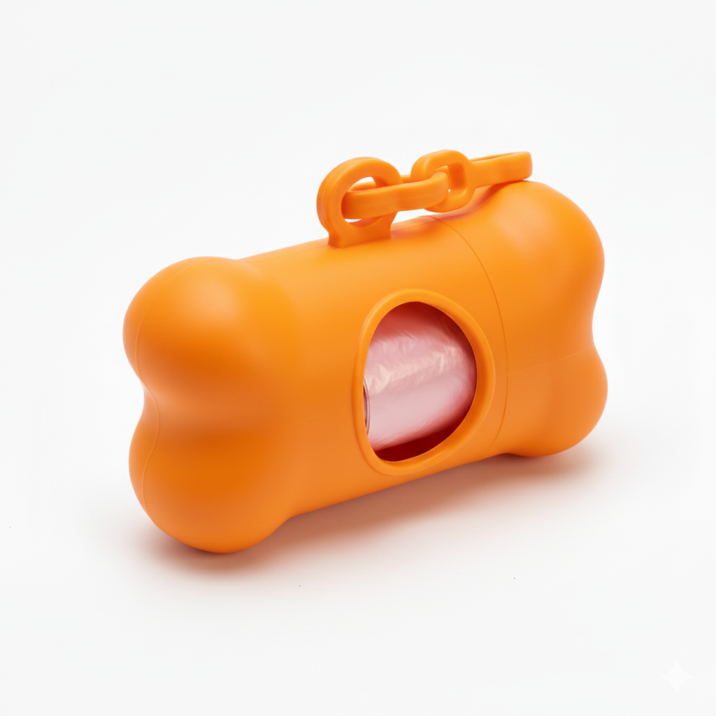 Bone-Shaped Dog Poop Bag Dispenser with 2 Rolls & Leash Clip - Image 10
