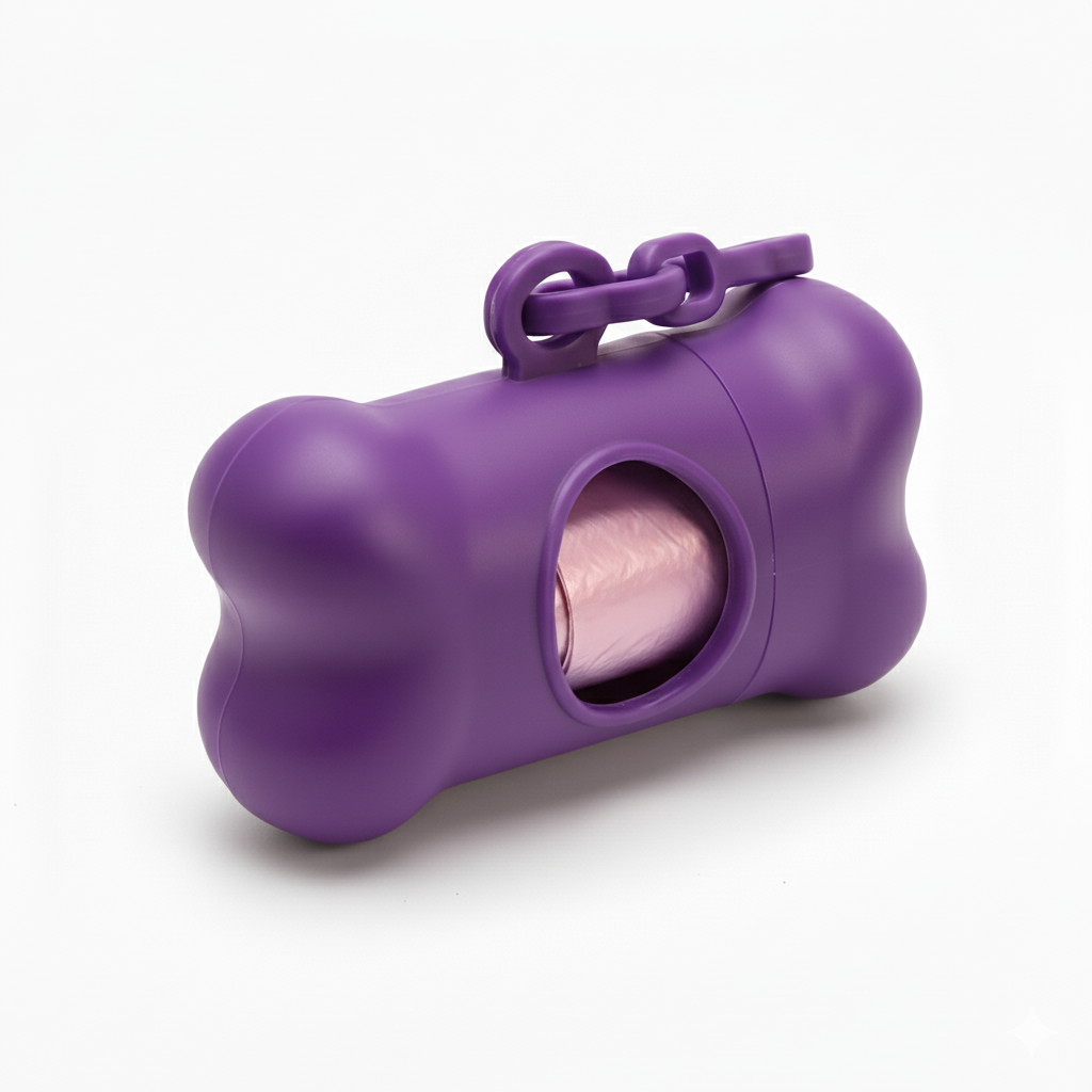 Bone-Shaped Dog Poop Bag Dispenser with 2 Rolls & Leash Clip - Image 8
