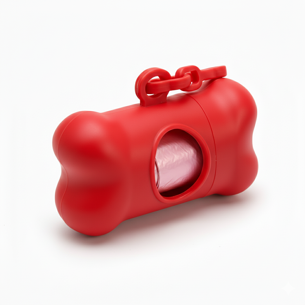 Bone-Shaped Dog Poop Bag Dispenser with 2 Rolls & Leash Clip - Image 7