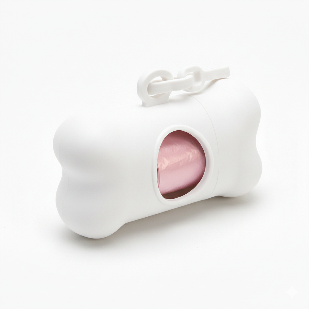 Bone-Shaped Dog Poop Bag Dispenser with 2 Rolls & Leash Clip - Image 9