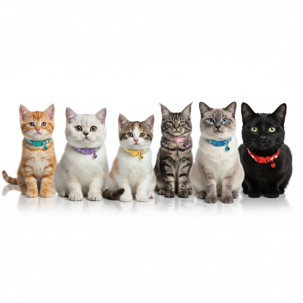 Cat Heads and Fishes Printed Adjustable Polyester Collar